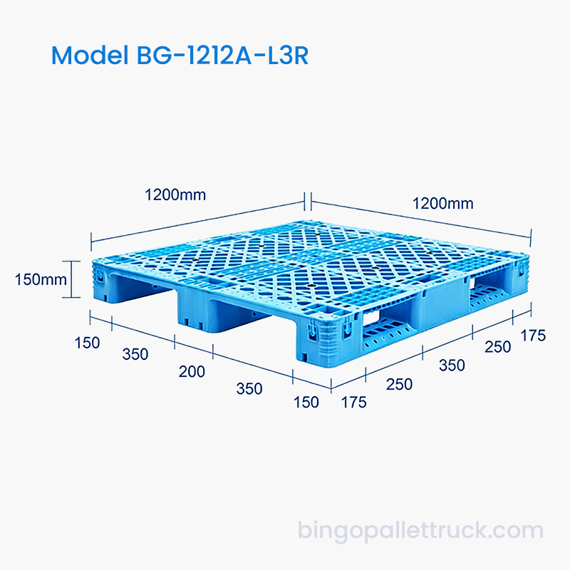 Palet rentabil 1200x1200mm cu 3 canale cu bare de oțel și capacitate de încărcare fiabilă