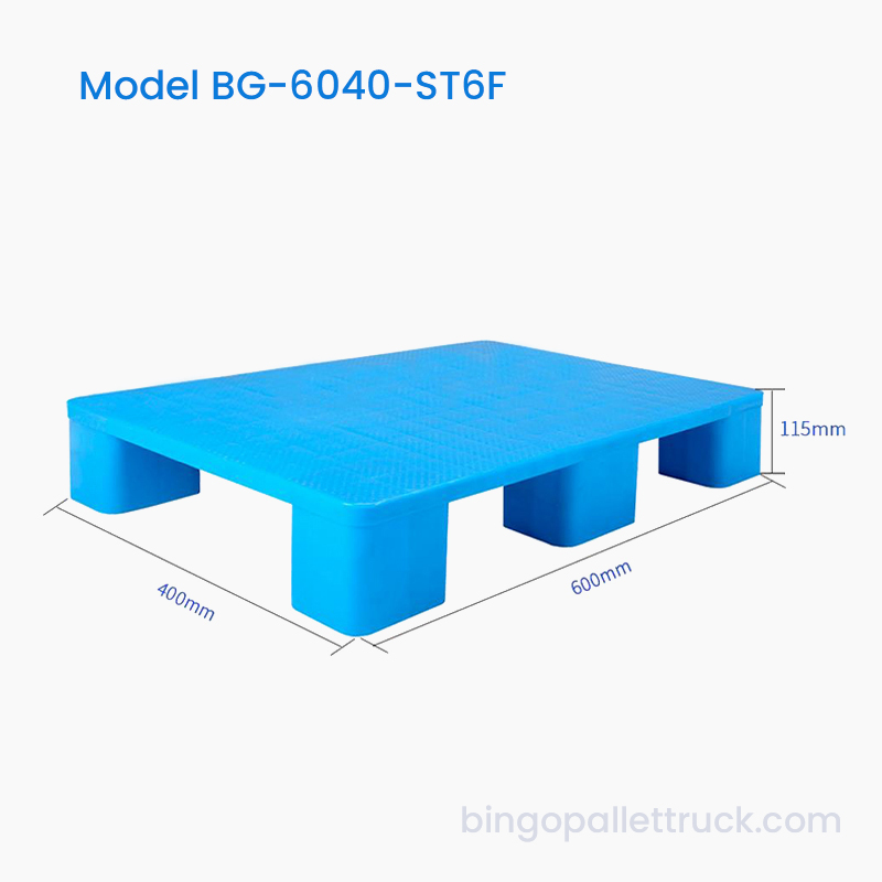 Palet din plastic rezistent cu 6 picioare de 600×400 mm