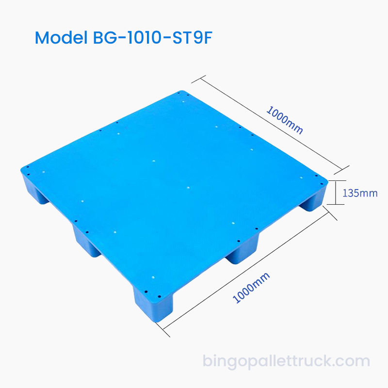 Palet din plastic HDPE cu 9 picioare 1000x1000mm