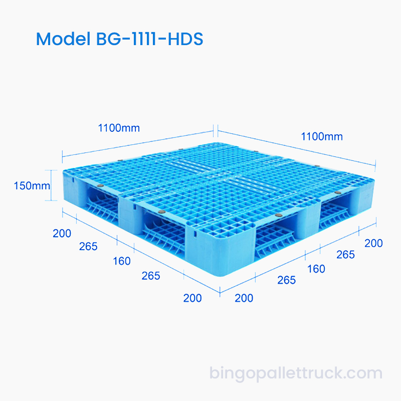 Palet din plastic rezistent dublu de 1100x1100mm