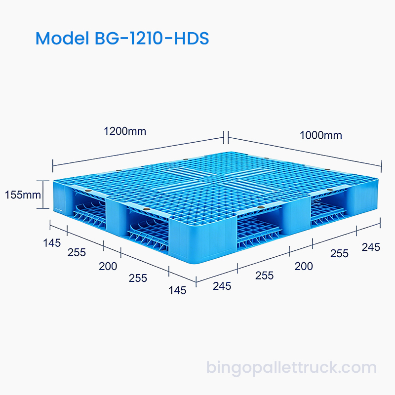 Palet din plastic cu două fețe de 1200x1000 mm pentru logistică grea