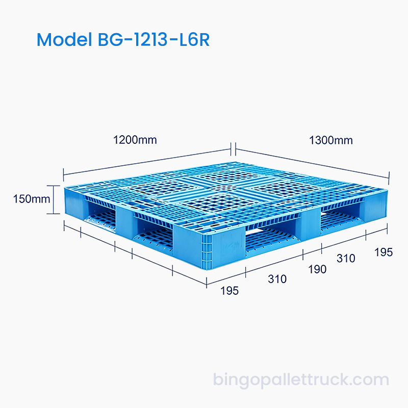 1200x1300mm Palet din plastic cu șase coloane pentru utilizare ușoară