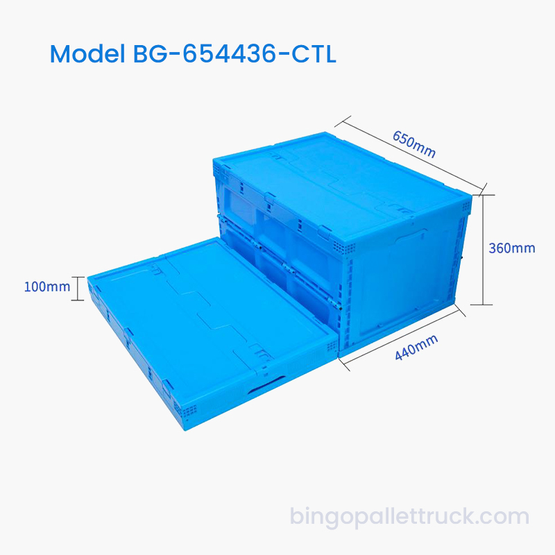 Cutie pliabilă din plastic de 80 l cu capac pentru depozit