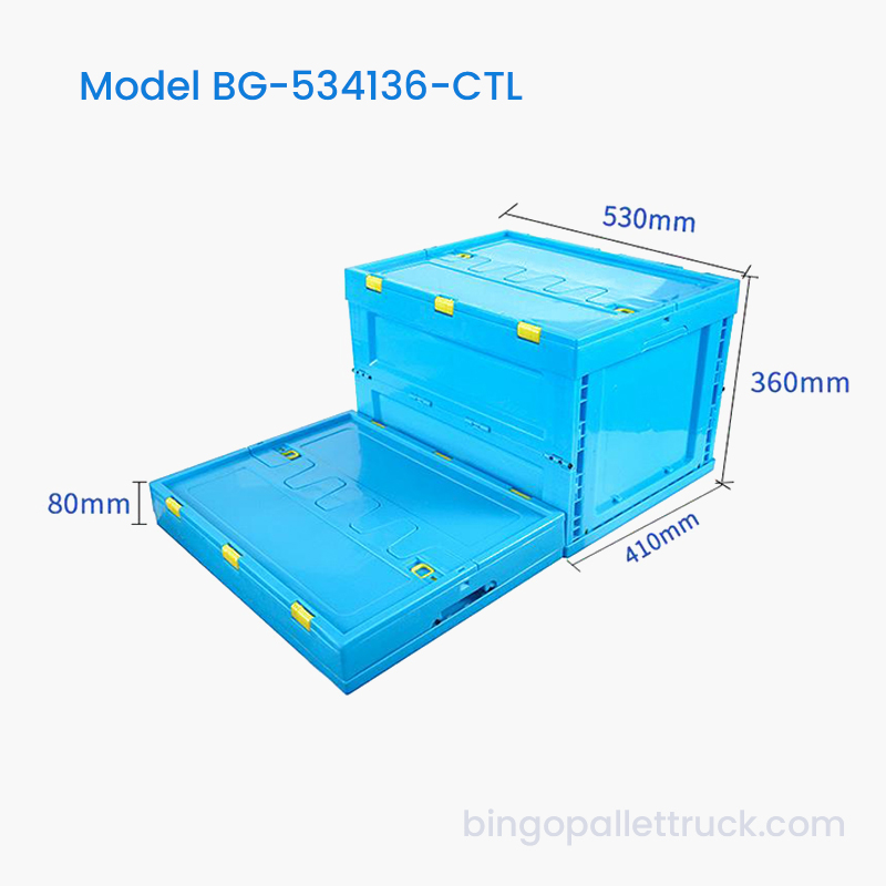 Geanta pliabila din plastic de 62 l cu capac pentru depozitarea pieselor