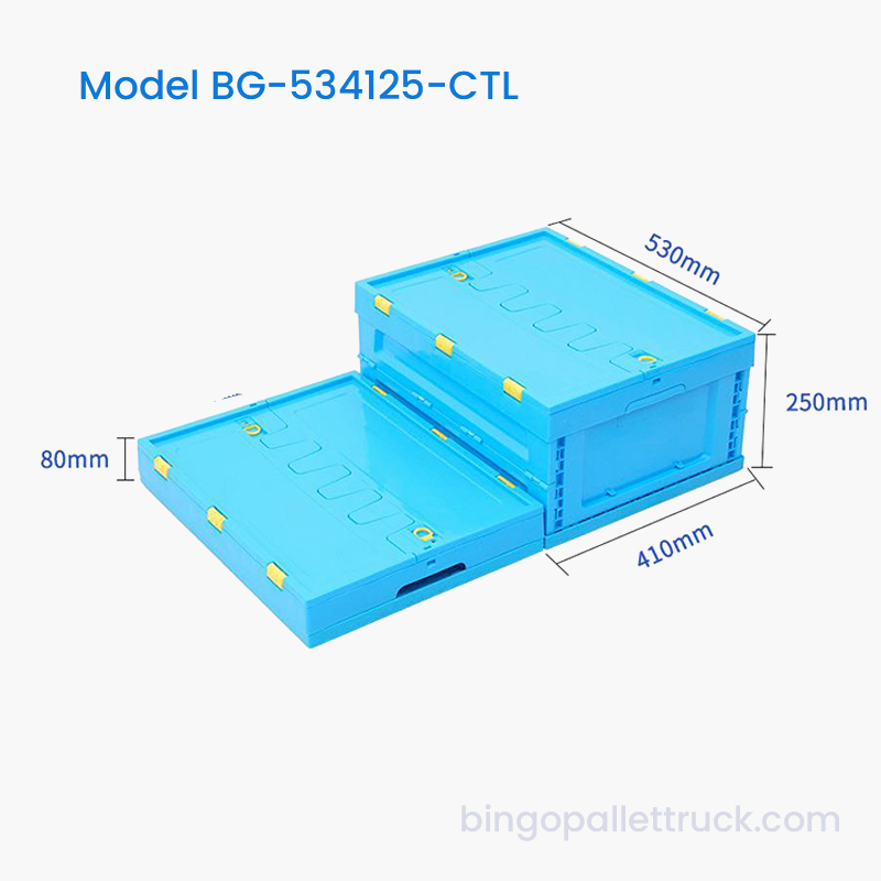 Geanta pliabila din plastic cu economie de spatiu de 42 l cu capac pentru logistica