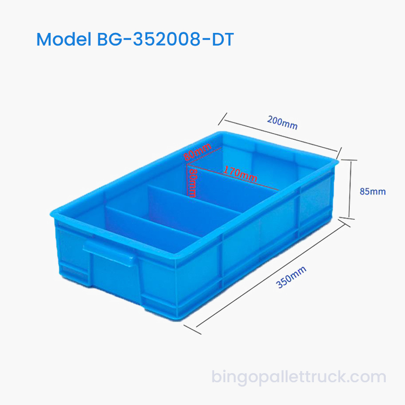 Cutie din plastic divizabilă cu 4 compartimente pentru utilizarea liniei de asamblare din fabrică