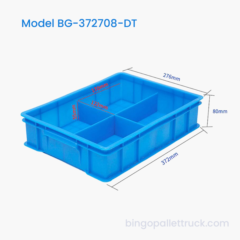 Cutie din plastic divizabilă cu 4 compartimente pentru piese mici din fabrică