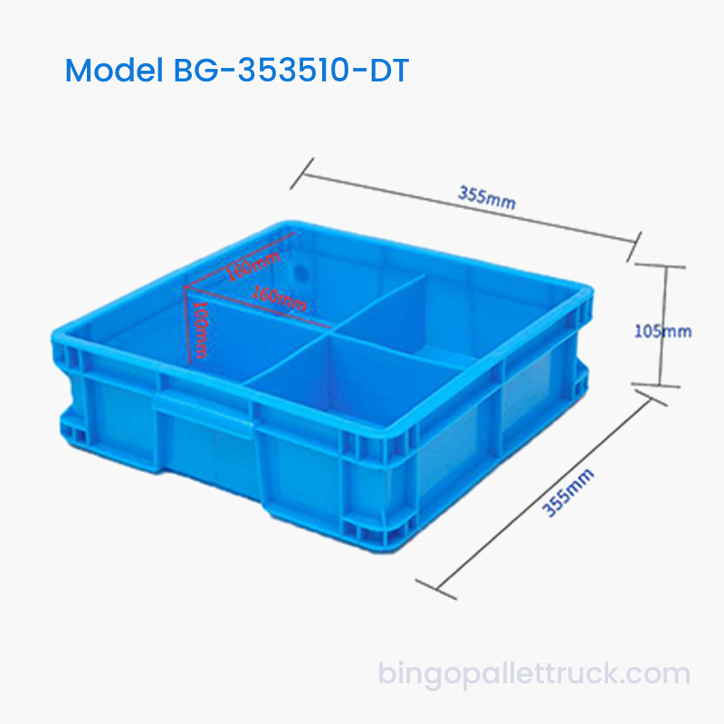 Cutie din plastic divizabilă cu 4 compartimente pentru componente mici din fabrică