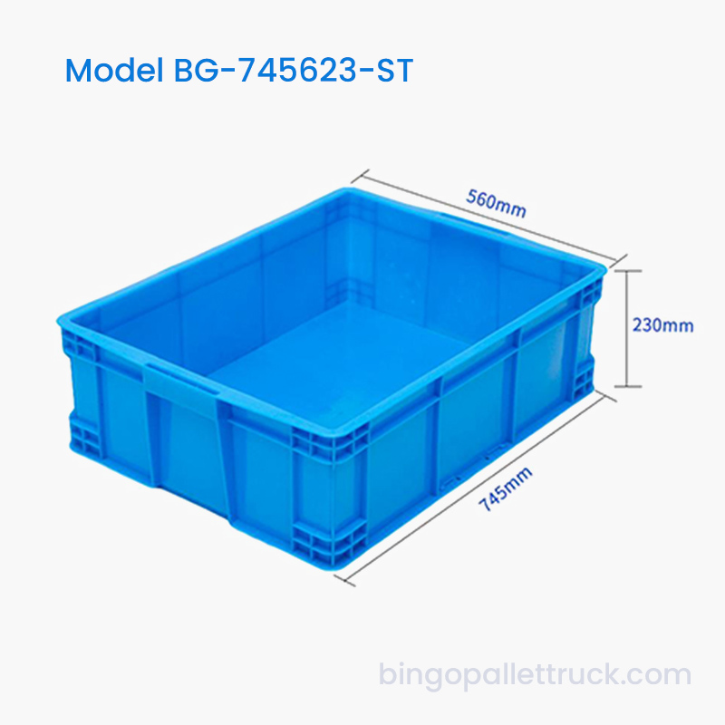 Cutie stivuitoare din plastic HDPE 77L pentru piese de atelier