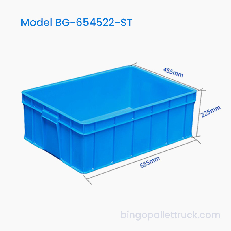 Cutie stivuitoare din plastic HDPE de 56 L pentru logistica alimentară