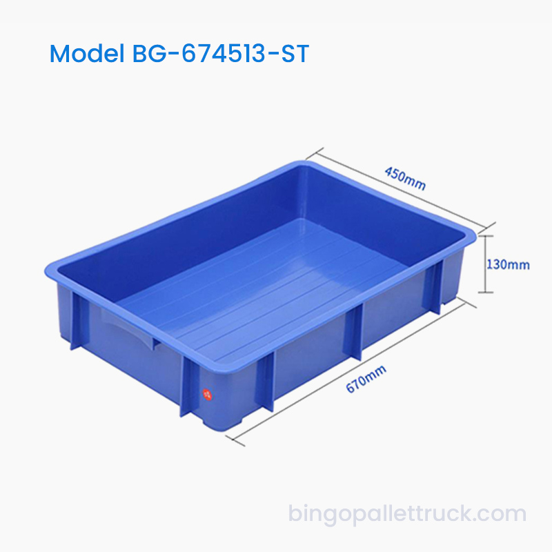 Coș de plastic HDPE stivuibil de 30 l pentru magazin de mărfuri mici