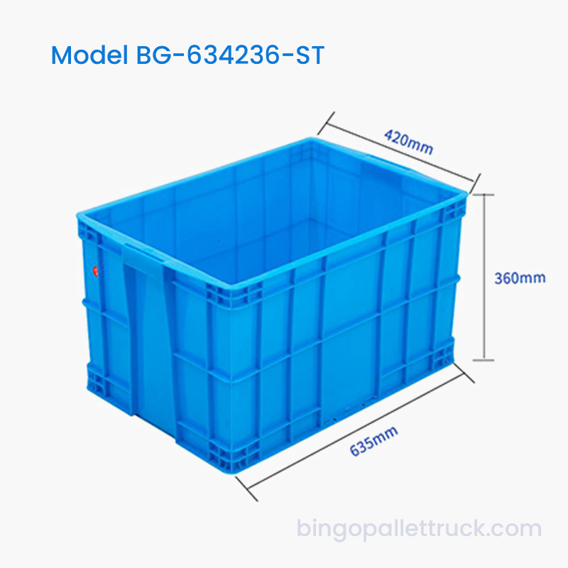 Container de depozitare industrial stivuibil HDPE 78L pentru depozit
