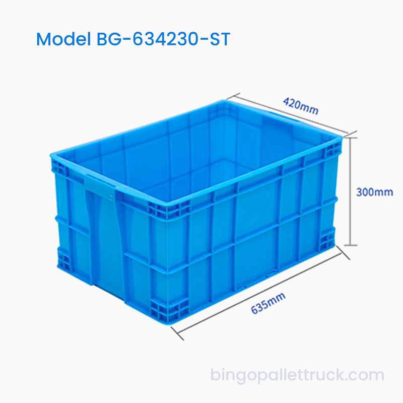 Cutie de stocare din plastic stivuibilă de 65 l Coș de depozitare industrial HDPE