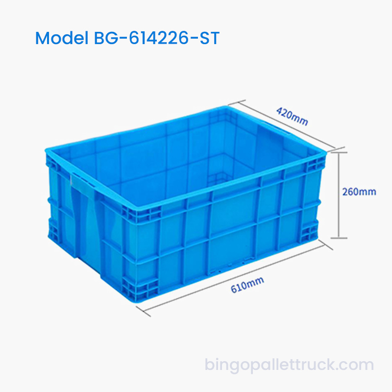 Cutie din plastic stivuitoare HDPE de 56 L pentru componente în vrac din fabrică