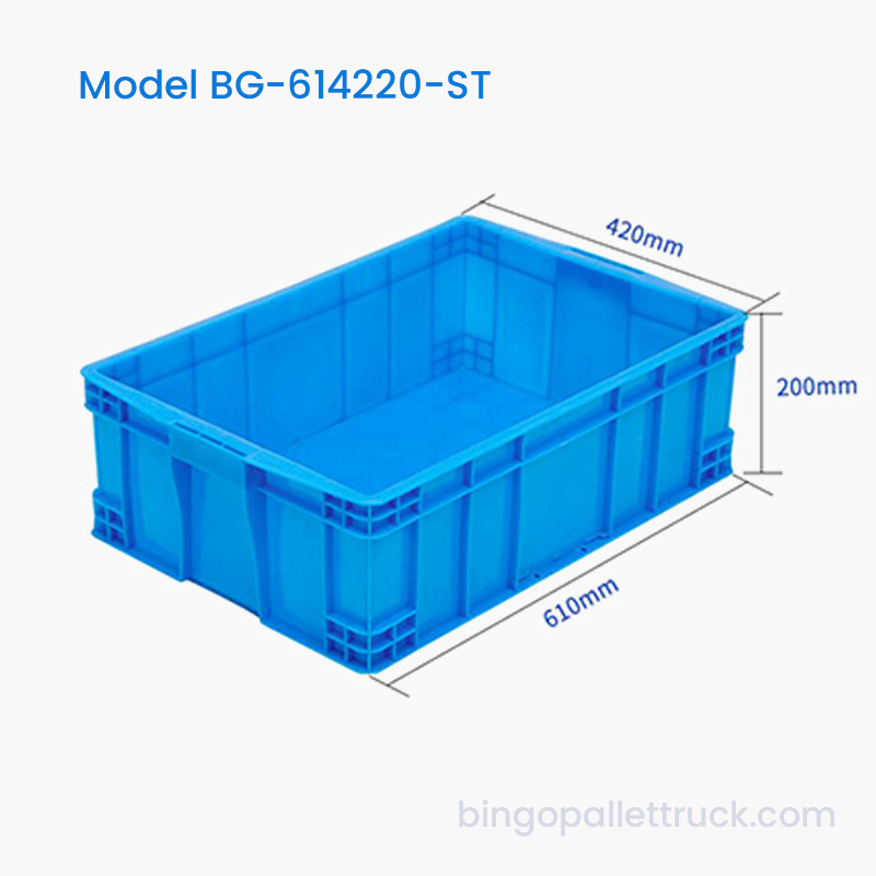Cutie stivuitoare din plastic HDPE de 42 l pentru elemente de fixare industriale