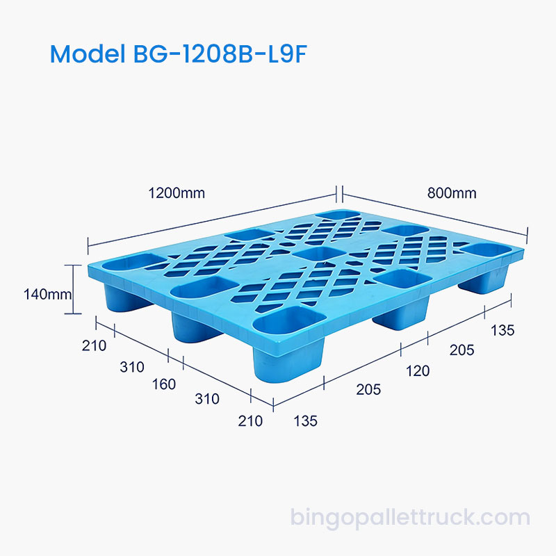 Palet din plastic de 1200 x 800 mm pentru depozitare în industria alimentară și a băuturilor