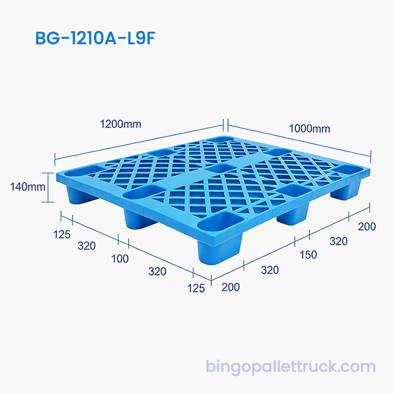 Palet de plastic ușor de 1200x1000 mm pentru depozit