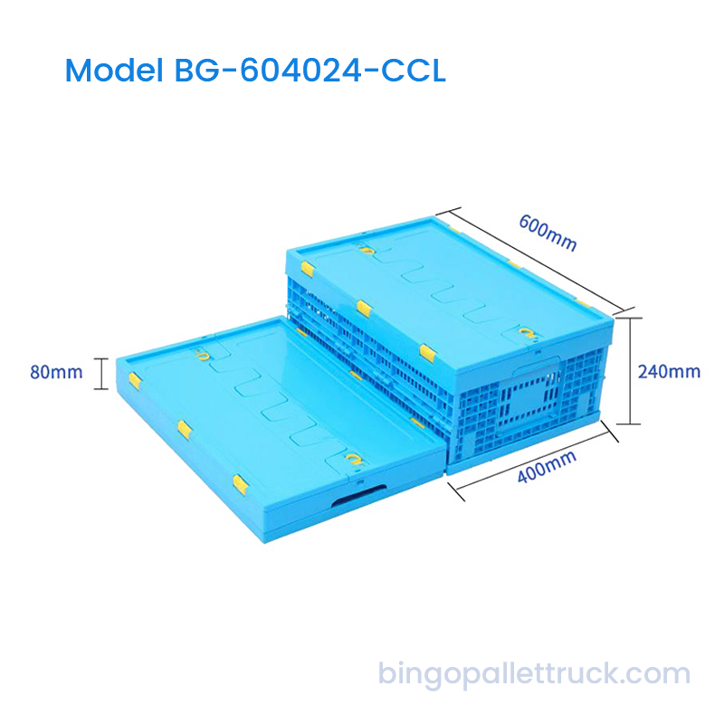 Ladă de plastic pliabilă de mare capacitate de 42 l cu capac pentru logistică