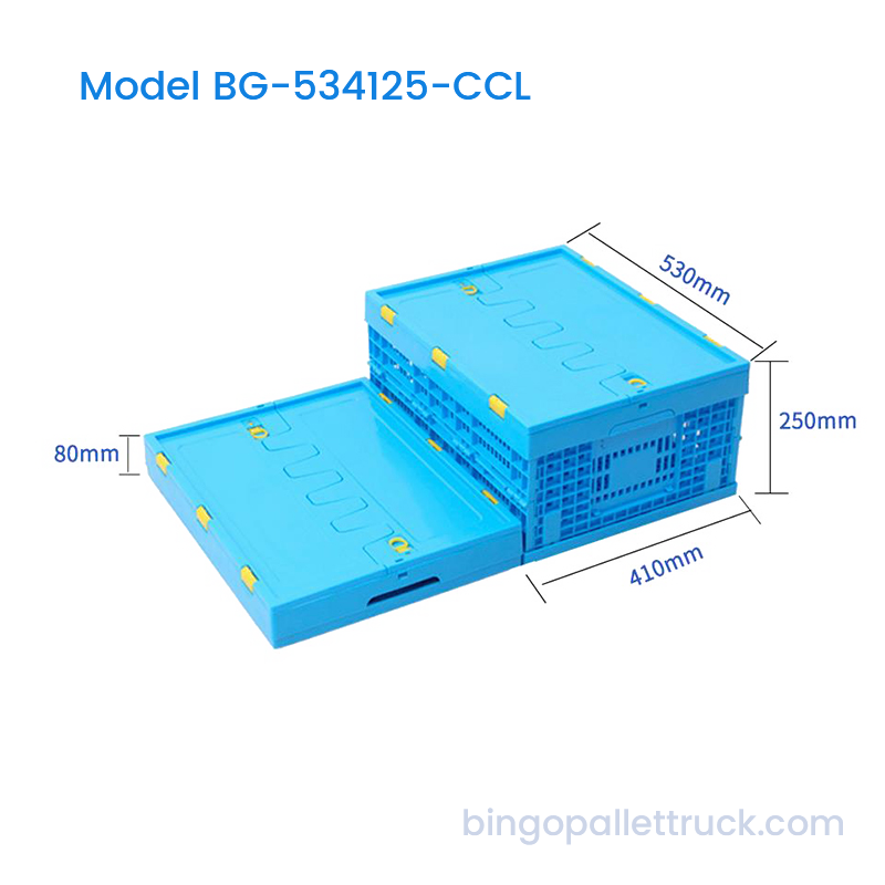 Ladă de plastic pliabilă cu capac pentru economie de spațiu de 42 l pentru logistică