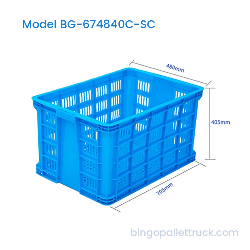 Ladă de plastic durabilă stivuabilă de 110 l pentru logistica lanțului de frig