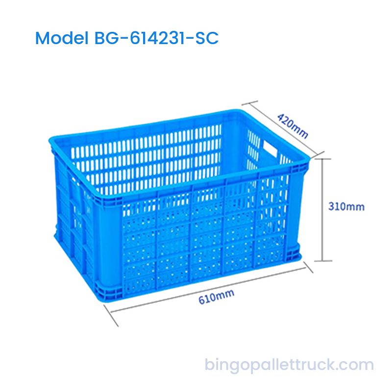 Ladă din plastic stivuitoare HDPE de 67 l pentru fructe și legume