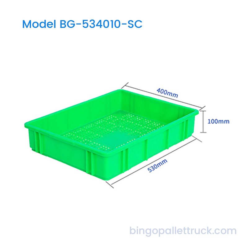 Coș cu produse din ladă din plastic HDPE verde de 16 l pentru depozit și fermă