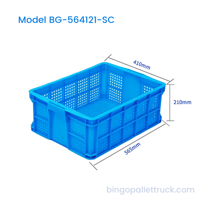 Ladă HDPE stivuabilă de 38 l cu găuri rotunde pentru fructe și legume