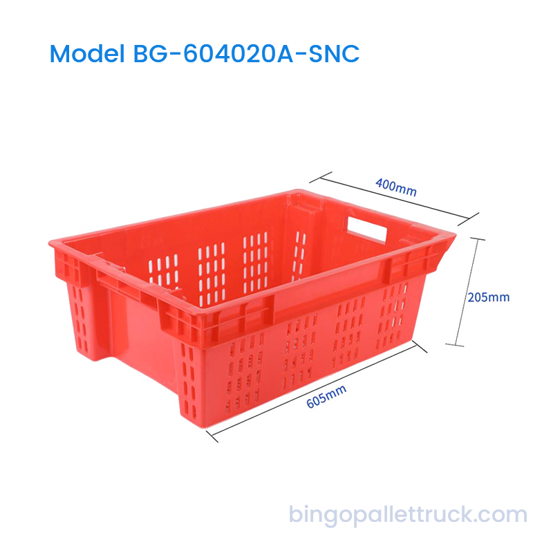Coș cu produse pentru cuibărit, stivuibil, complet ventilat, de 40 l pentru supermarket